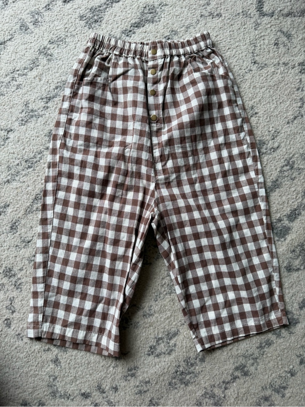 Kindly kids Brown & White Gingham Casual Pants